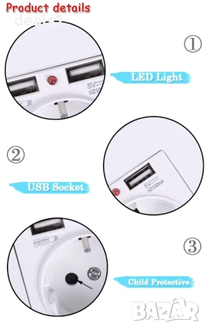 COSWALL Стенен контакт с двойно USB зареждане 2.1A, снимка 3 - Други - 50535530