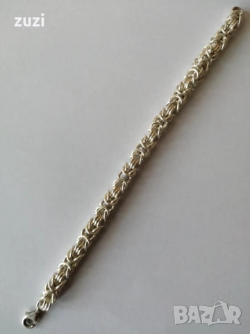 Сребърна гривна кралска плетка-999 сребро 