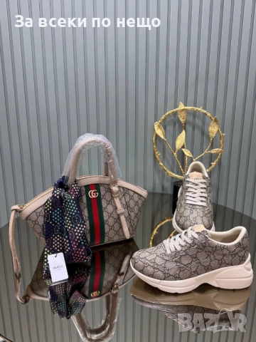Louis Vuitton Gucci Комплект Дамска Чанта и Дамски Маратонки - Различни Цветове И Модели Код SK409, снимка 6 - Чанти - 52870916