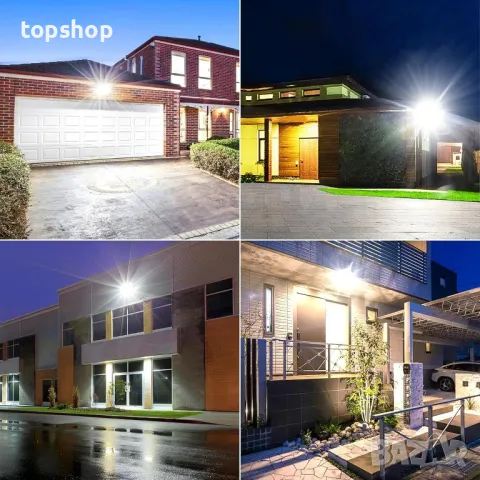 Linke 80W охранителен LED прожектор с PIR сензор, IP66 водоустойчив, сензор за движение, 7200 лумена, снимка 6 - Лед осветление - 50302940