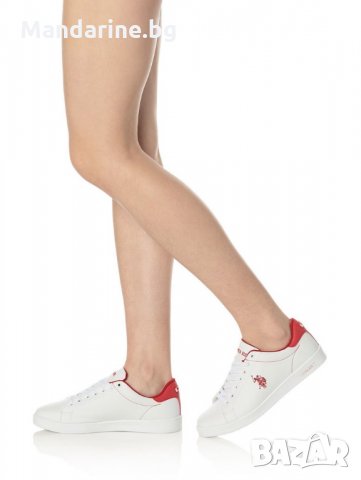 ПРОМО 🍊 U.S. POLO® 🍊 Дамски кожени спортни обувки WHITE & RED № 38 нови с кутия, снимка 8 - Дамски ежедневни обувки - 26571538