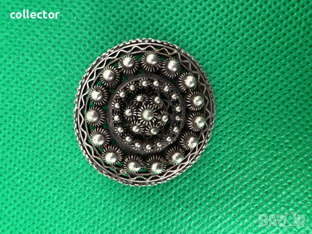 Сребърна брошка Арпалия / арпалии. №7500, снимка 2 - Колиета, медальони, синджири - 52066357