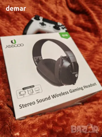 JIMYIU Безжични слушалки за игри с шумопотискащ микрофон, 2,4 GHz и Bluetooth, 50 часа батерия, снимка 10 - Bluetooth слушалки - 49546448