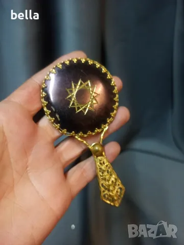 СТАРО ДАМСКО БРОНЗОВО АЖУРНО ОГЛЕДАЛО, снимка 5 - Други ценни предмети - 47640639