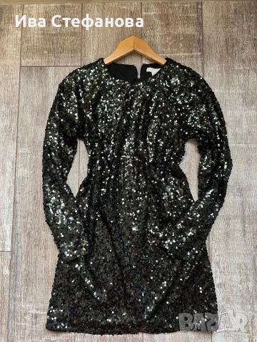 Нова  блестяща празнична парти официална коктейлна рокля пайети, снимка 4 - Рокли - 52631561