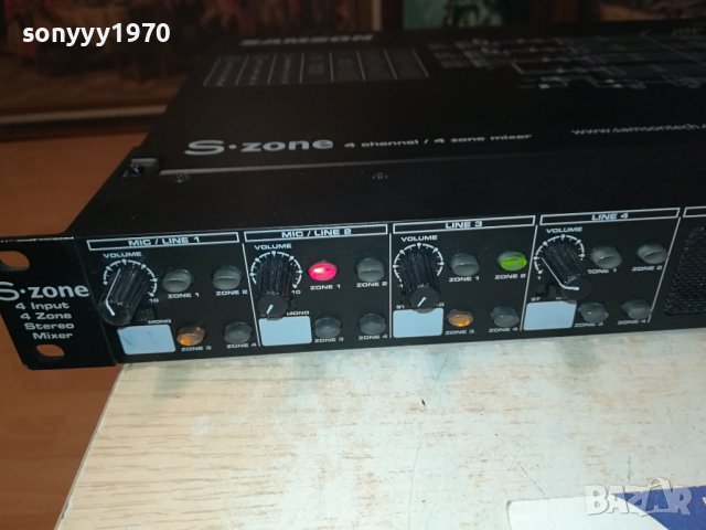 SAMSON S ZONE 4 CHANNEL/4 ZONE MIXER-SWISS LK1EWC1312232008, снимка 2 - Ресийвъри, усилватели, смесителни пултове - 43400288
