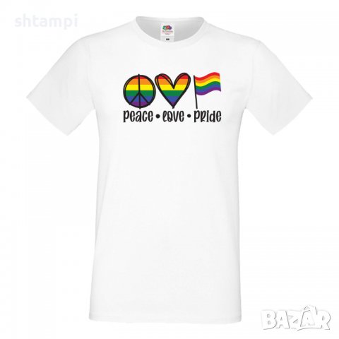 Мъжка тениска Peace Love Pride 2 Прайд,Празник.Повод,Изненада, снимка 8 - Тениски - 37103396