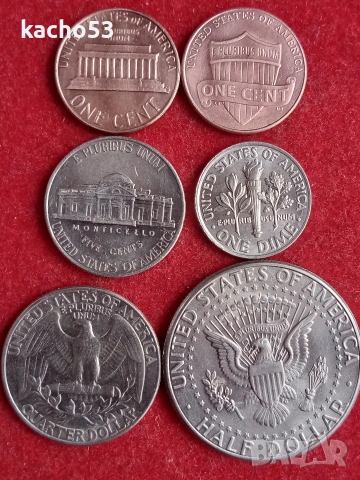 Лот САЩ - 6 броя., снимка 2 - Нумизматика и бонистика - 53393171