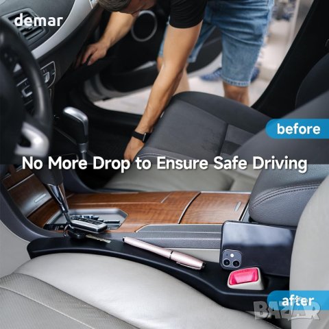 Givifive Комплект за запълване на празнината между седалката и конзолата – 2 бр, черни, снимка 2 - Аксесоари и консумативи - 43020362