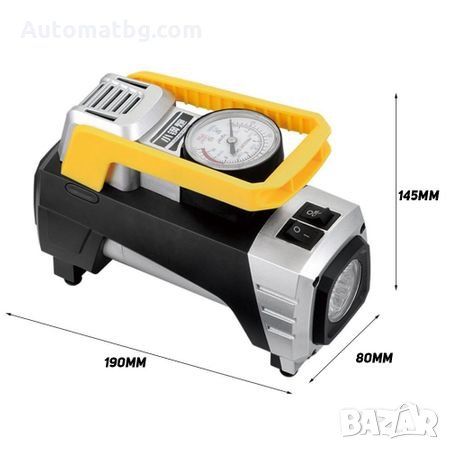 Комплект компресор за въздух Automat, 12V, с инструменти за лепене на гуми, снимка 2 - Аксесоари и консумативи - 27781911