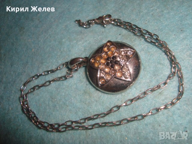 ПОСРЕБРЕН АРТ НУВО СТИЛ СКЪПОЦЕНЕН МЕДАЛЬОН ПЕНДАНТ ЗВЕЗДА АЖУРЕН с ВЕРИЖКА 4534, снимка 4 - Колиета, медальони, синджири - 35261527