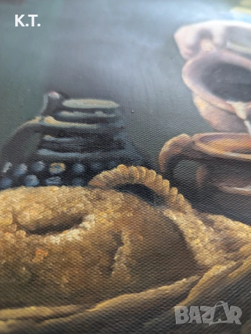 Картина, масло върху платно, ръчна репродукция на Вермер, снимка 5 - Картини - 53534795