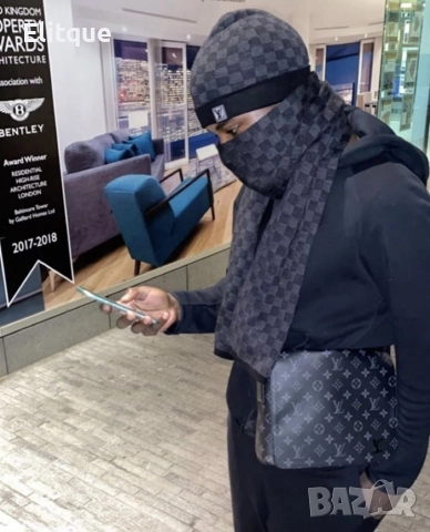 шапка и шал Louis Vuitton , снимка 4 - Шалове - 52720886
