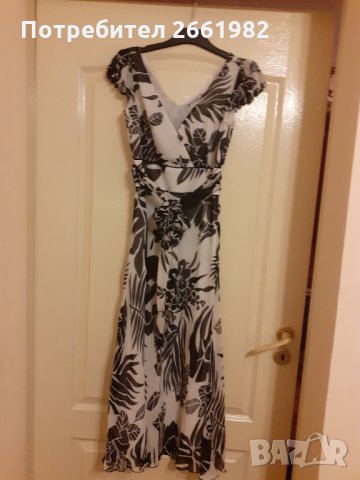 Прекрасна ефирна черно-бяла рокля, снимка 2 - Рокли - 32686382