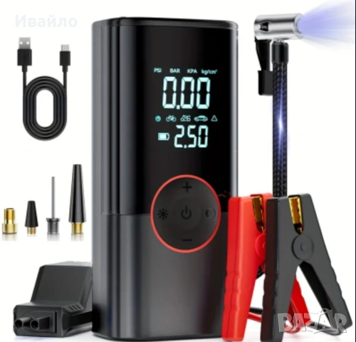 Стартер за кола + компресор 4в1, снимка 5 - Аксесоари и консумативи - 53055617