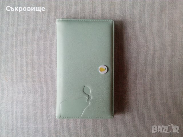 Зелено дълго дамско портмоне дълъг дамски портфейл с отделение за карти визитник