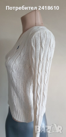 POLO Ralph Lauren Cable Pima Cotton  V - Neck Size S НОВО! ОРИГИНАЛ! Дамски Пуловер!, снимка 11 - Блузи с дълъг ръкав и пуловери - 52169978