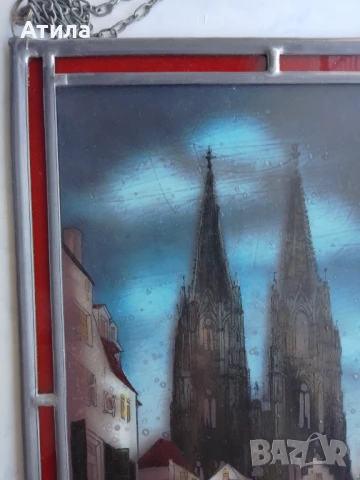 витраж пано картина 34/25 см, снимка 3 - Картини - 50549341