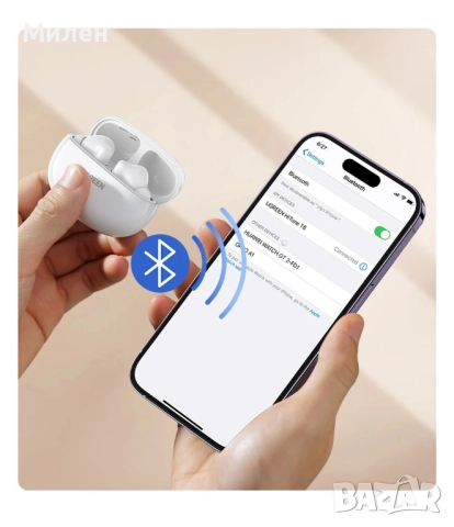 Безжични слушалки Ugreen - WS200 HiTune T6, TWS, ANC, бели, снимка 12 - Слушалки, hands-free - 52605409