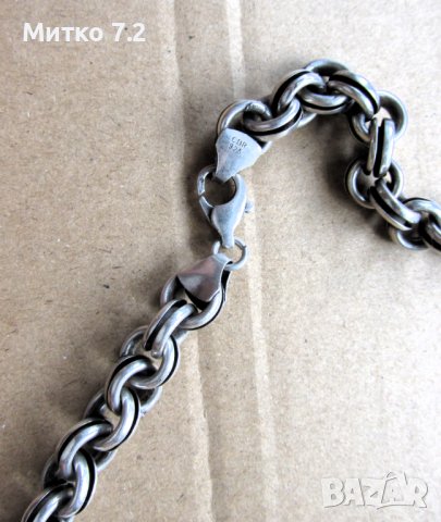 сребърен синджир - 1, снимка 3 - Колиета, медальони, синджири - 43379065