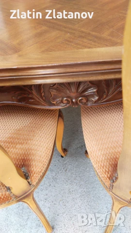 Запазена е!!!Маса с 6 стола стил Луи XV!, снимка 8 - Маси - 51178318