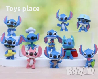 Комплект фигурки за торта Лило и Стич, пластмасови фигурки Lilo and Stitch , снимка 3 - Фигурки - 50657709