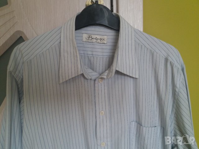 Мъжка риза дълъг ръкав голям размер BerKertex-44 см вратна, снимка 2 - Ризи - 33019190
