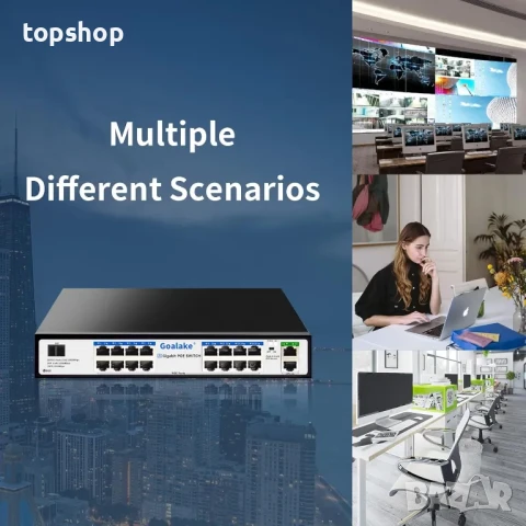 ЧИСТО НОВ PoE суич с 16 Gigabit PoE+ @240W вградена мощност, 2 гигабитови порта + 1 комбиниран SFP.., снимка 4 - Суичове - 50555890