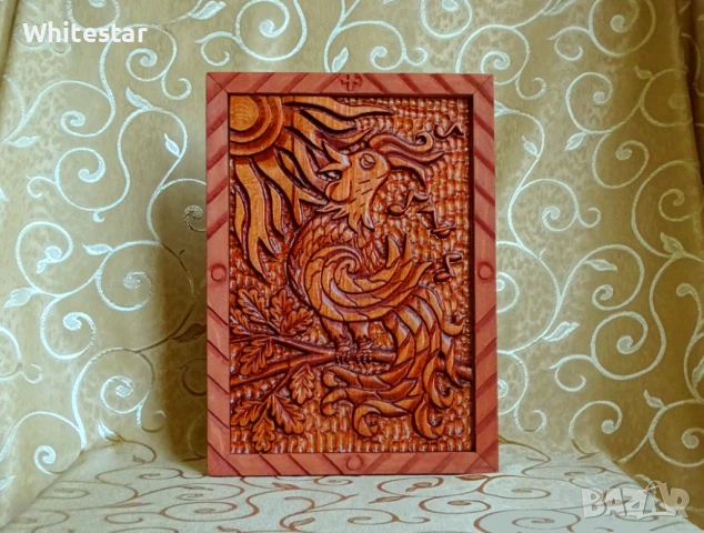 Дърворезба "Петел пее - слънце грее"