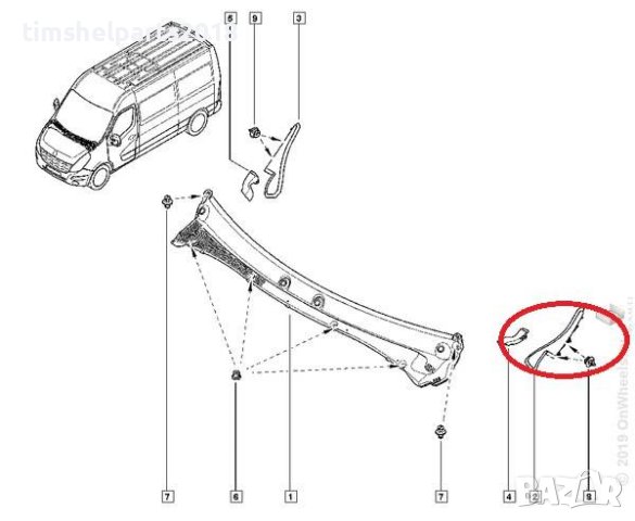 Панел под челното стъкло Renault Master 3 Opel Movano след 2010 г, снимка 5 - Части - 40355916