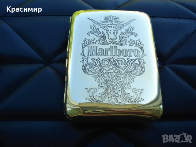 МЕСИНГОВА ТАБАКЕРА ЗА ЦИГАРИ MARLBORO