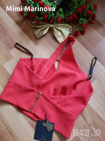 Дамски топ в червено, снимка 2 - Корсети, бюстиета, топове - 25525020