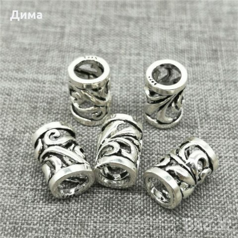 Талисмани от 925 Стерлингово Сребро тип Пандора -Spiral Flower Tube - 12 мм - За Бижута, Нови, снимка 3 - Други - 32878350