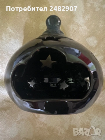 Стар керамичен свещник, снимка 3 - Антикварни и старинни предмети - 53391293