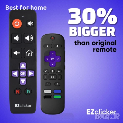 Roku Резервно дистанционно за телевизор – Съвместимо САМО с Roku TV, Големи бутони, Лесно за употреб, снимка 2 - Дистанционни - 53165630