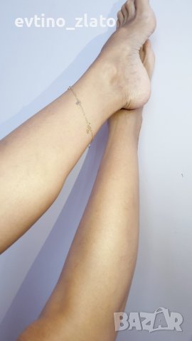 Златни гривни за крак-14 К, снимка 7 - Гривни - 37702604