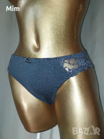 HFH XL  Тъмно сива еластична бикина странично с дантела , снимка 3 - Бельо - 48398500