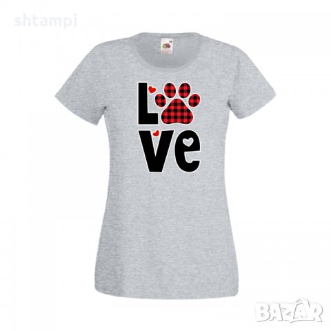Дамска тениска Свети Валентин Love Dog Paw, снимка 3 - Тениски - 35647235