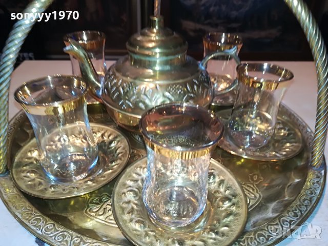турски комплект за чаи от франция 33см 0611221604, снимка 3 - Антикварни и старинни предмети - 38579114