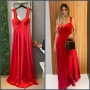 💎Дълги сатенени рокли с цепка   , снимка 1