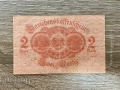 Darlehnskassenschein 2 Mark 1914 Германия, снимка 2