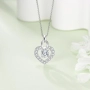 Ново Сребърно колие 925 със сърце и Moissanite камък подарък жена бижу, снимка 3