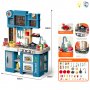Детска кухня с пара, клокочеща тенджера и мивка с течаща вода (84см), снимка 1 - Играчки за стая - 37422704