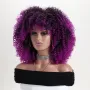 Афро къдрава омбре перука с лилави краища, снимка 5