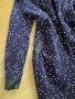 Тъмно синьо палто на звездички с кожени елементи, снимка 6
