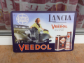 Метална табела кола Lancia Veedol моторно масло реклама туба, снимка 1