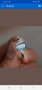 Много красиви сребърни комплекти с аквамарин обици пръстен и висулка със синджирче , снимка 9