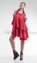 Nikole Collection Червена рокля с волани, снимка 1