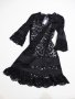 НОВА! Twinset Lace Black Dress Luxury Exclusive Collection Дамска Дантелена Рокля Размер 38, снимка 6