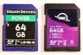 Две професионални SD карти 64GB UHS-II U3 (V90) - Delkin & OWC, снимка 1